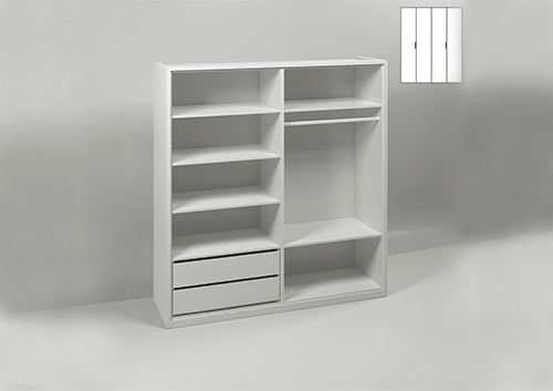 Muba - Asoral Module armoire 4 portes - 6 étagères longues + tringle + tiroirs

